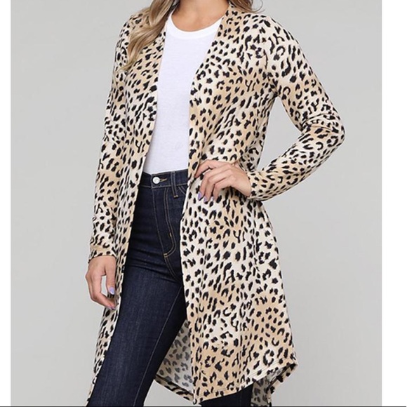 FEW LEFT🔥Leopard Print Long Cardigan M/L/XL - Picture 2 of 8